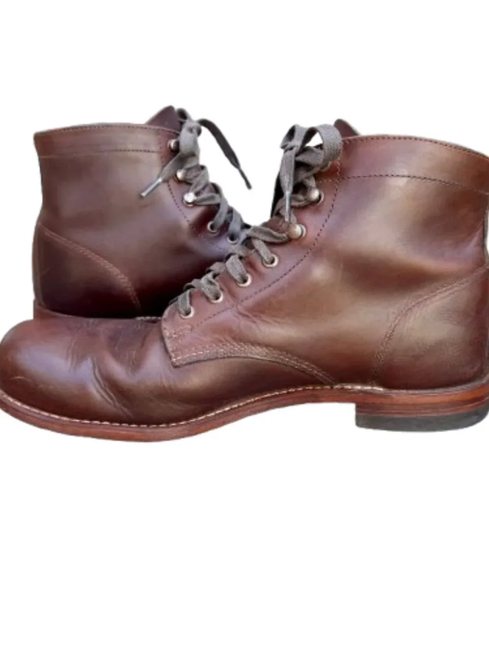 Wolverine 1000 Mile Plain-Toe Original Boots Mens Sz 10.5D Brown Leather